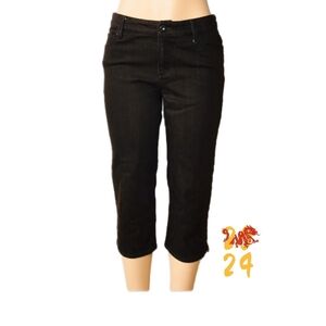 Chico’s Platinum High Rise Capri Jeans Women 2 Black